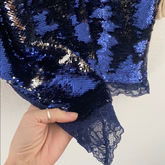 free people blue & silver sequin tank top camisole
lace blouse party going out - Picture 4 of 16